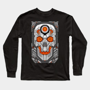 Mecha skull card Long Sleeve T-Shirt